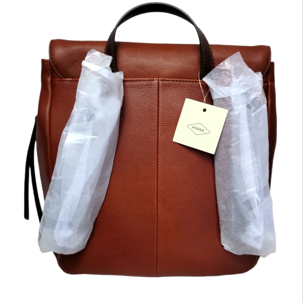 Fossil Claire Leather Brown Brandy Backpack - Picture 8 of 10
